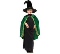 Déguisement Costume Enfant Professeur Mcgonagall - Robe Chapeau Et Cape - Taille 6-8 Ans