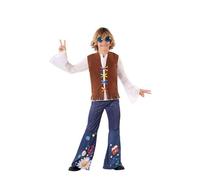 Déguisement Hippie Avec Gilet Pour Enfant (Taille 10-12a) Multicolore