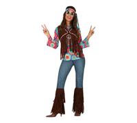 Déguisement Hippie Avec Gilet Pour Femme (Taille L) Multicolore