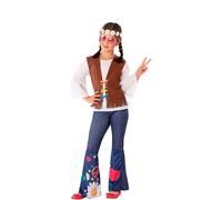 Déguisement Hippie Avec Gilet Pour Fille (Taille 7-9a) Multicolore