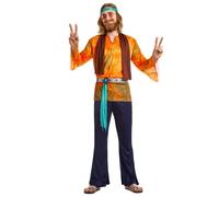 Déguisement Hippie Buzzy Pacificateur Homme Orange, Cuivre, Mandarine