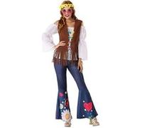 Atosa Déguisement hippie femme avec gilet multicolore Taille XL