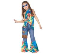 Déguisement hippie fille - Marque - Modèle - Fille - Enfant - Orange - Noir 4-6 ans