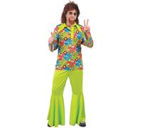 FIESTAS GUIRCA | Costume Flower Power Hippie Adulte (48-50/M) - Chemise et Pantalon - Costumes Années 60, Rétro et Vintage pour Fêtes Déguisées, Carnaval et Halloween - Idéal pour Homme
