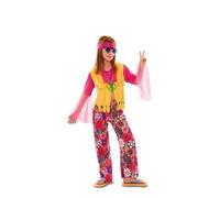 Déguisement - Hippie Rose - Fille - Chemise, pantalon et ruban à cheveux inclus - 3 à 14 ans 5-6 ans