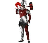 Atosa Déguisement Arlequin Halloween noir et blanc avec chapeau Homme XS