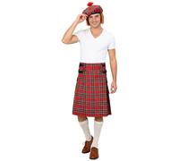 Déguisement Homme Carnaval Cette Jupe Traditionnelle Écossaise À Carreaux Rouges Est Idéale Pour Un Cosplay Une Reconstitution Historique Ou Un Costume Commémoratif Authentique Déguisement A