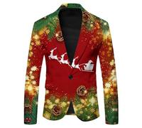 Déguisement Homme Costume De Noël pour Costard Adulte Blaser Deguisement Blazer Père Croisé Smoking Noel Mariage Costumes Et Vestes Blazers Veste Chic Elegant Decontracte Pere Déguisements Adultes,L