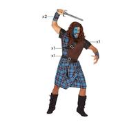 Déguisement Homme ECOSSAIS Bleu M/L Adulte braveheart Film Cinéma NEUF