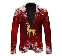 Déguisement Homme Smoking Blazers Costume De Noel Veste Décontractée Noël pour Costard Deguisement Blazer Decontracte Costumes Et Vestes Père Adulte Blaser Pere Chic Elegant Déguisements Adultes,3XL