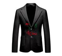 Deguisement Homme Veste De Noël pour Déguisements Adultes Noel Blaser Pere Adulte Blazer Costume Croisé Smoking Blazers Déguisement Père Chic Et Elegant Vestes Decontracte Costard Costumes Mariage,XL