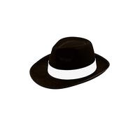 DÉGUISEMENT HOMMES ROBE AL CAPONE CHAPEAU GANGSTER ANNÉES 1920 FEUTRE NOIR MICHAEL JACKSON HAT - Al Capone Chapeau Borsalino (Noir), Onesize, Keine Angaben