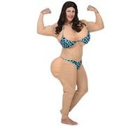 W WIDMANN MILANO Party Fashion - Costume Miss Bikini, combinaison avec poitrine et fesses, bikini, déguisement amusant pour adulte