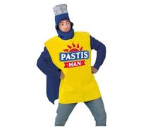 Déguisement humoristique Pastis Man - Taille unique - Homme - Jaune - Polyester
