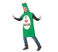Déguisement I Love Beer costume humoristique bouteille de bière ! Vert