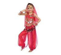 Déguisement Indien Bollywood Oriental Robe Costume Carnaval D`Halloween Robe Danse Orientale Enfant, Deguisement Indienne Femme, Robe Danse Orientale Enfant Costume Danses Fille Classique Belly