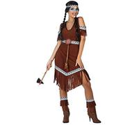 Déguisement Indienne - ATOSA - Pocahontas - Robe, Jambières, Serre-tête - Marron - XS-S