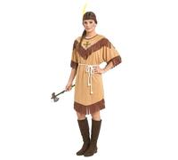 Deguisetoi Déguisement indienne femme bicolore Robe Ceinture Bandeau Marron 100% polyester Taille S