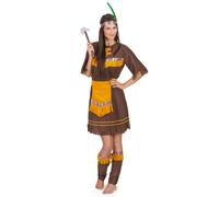 DEGUISE TOI - Déguisement indienne ceintrée femme - Robe - Bandeau - Ceinture - Jambières - M/L - Marron - Déguisements adultes - - - Carnaval