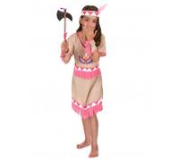 Déguisement Indienne Fille, Taille 4 - 6 Ans (S) Rose