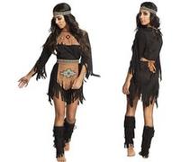 déguisement indienne louve femme - m/l - noir - 83711
