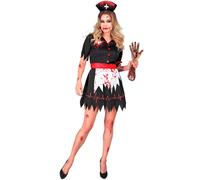 W WIDMANN MILANO Party Fashion - Costume infirmière zombie, robe avec coiffe, déguisement sanglant pour Halloween