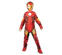 RUBIE'S Avengers Officiel - Déguisement Classique Iron Man Enfant - Taille 7-8 ans - 117 à 128 cm - Costume Combinaison Rouge et Jaune et Masque - Pour Halloween, Carnaval - Idée Cadeau de Noël