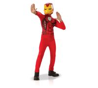 RUBIES - IRON MAN - Marvel officiel - Déguisement Super Héros pour Enfant Entrée de Gamme - Taille 7-8 ans. Costume avec combinaison et masque PVC - Pour Anniversaire, Carnaval