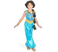 Disney Officiel Standard Déguisement Jasmine Fille Aladdin, Déguisement Halloween Fille en taille S