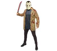 Déguisement Jason Homme XL - Marron - Effet ensanglanté - Masque de hockeyeur L