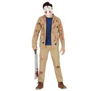 Déguisement Jason Tueur Ado Beige, Ivoire, Crème, Écru, Naturel, Taupe