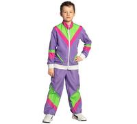 Boland - Costume enfants années 80 survêtement avec poches, veste et pantalon, différentes tailles, costume de camping, survêtement, costume d'assi,style rétro, costume de groupe,fête foraine,carnaval