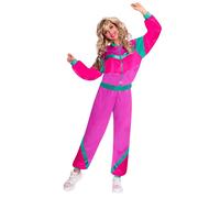 Déguisement Jogging Rétro Rose Femme Rose, Fuchsia