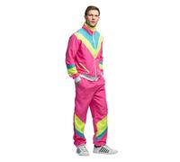 Déguisement Jogging Rétro Rose Fluo Homme - Taille: S (36/38) Rose