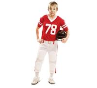 Déguisement Joueur De Football Américain Rouge Garçon 10 À 12 Ans Rouge