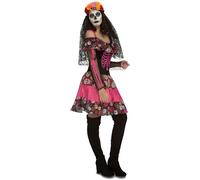Déguisement Jour des Morts Adulte - Modèle Squelette - Rose - Femme - Polyester - Normes UE S