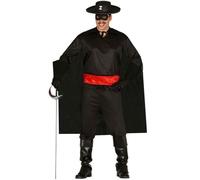 Déguisement - Justicier - Noir - Inspiré de Zorro - Pour homme adulte L