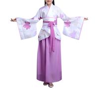 Déguisement Kimono Japonais pour Enfant Fille, Ensemble Costume Geisha Yukata, Peignoir de Bain Kimono pour Spa, Robe Traditionnelle Japonaise Cosplay Peignoir Mariage Fête Performance