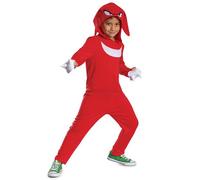 Sonic le Hérisson - Déguisement Sonic Knuckles pour Enfants - Taille M (7-8 Ans) - Licence Officielle - Costume Garçon pour Halloween, Carnaval ou Jeu de Rôle