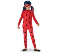 RUBIE'S Miraculous Officiel - Déguisement Entrée de Gamme LADYBUG pour Enfants - Taille 7-8 ans - Costume avec Combinaison et Masque avec Attache Elastique - Déguisement pour Halloween, Carnaval