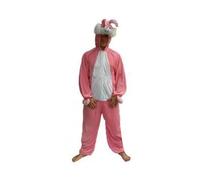 Déguisement lapin rose et blanc adulte taille m - combinaison peluche animaux de la ferme - carnaval - fete - soirée