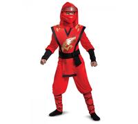 Déguisement Legacy Deluxe Kai Ninjago- Lego Enfant - Taille: 10 - 12 Ans (137 - 149 Cm) Rouge