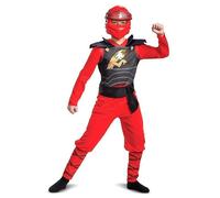 Disguise Officiel Costume Classique LEGO Ninjago Kai, Déguisement Enfant Ninja Rouge, Carnaval Noël Halloween, L