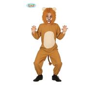 Fiestas Guirca - Costume enfant Lion 5-6 ans - Cagoule, queue et combinaison - Marron