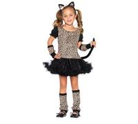 Déguisement léopard fille - Marque - Robe, Manchettes, Jambières, Serre-tête - Noir, Multicolore 10-12 ans