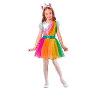 Déguisement Licorne Arc-En-Ciel Fille - Taille: 8-10 Ans (140 Cm) Multicolore