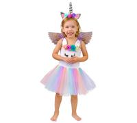 Déguisement Licorne Fleurie Pastel Fille - Taille: L 10-12 Ans (130-140 Cm) Multicolore