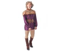 DEGUISE TOI - Déguisement prince médiéval homme - Chemise - Pantalon - Cape - Ceinture - Surbottes - L - Multicolore - Déguisements adultes - - Laver à la main - Carnaval