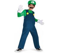 Déguisement Luigi Deluxe Enfant - Mario - Garçon - Orange - Noir 7-8 ans