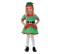 Déguisement Lutin Enfant Fille - PTIT CLOWN - Robe, Bonnet - Christmas Elf Dress - Déguisement Noël - Vert 3-4 ans